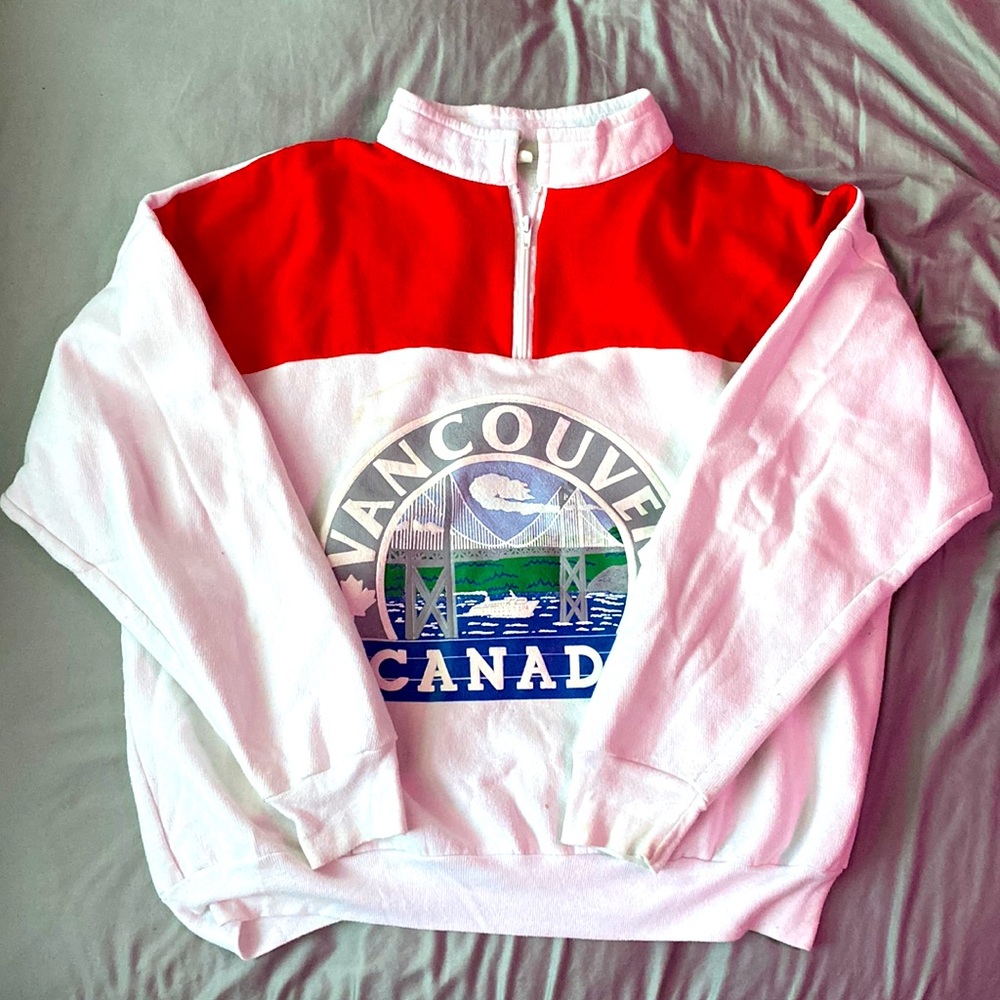 vintage Vancouver Canada 1/4 zip up sweatshirt